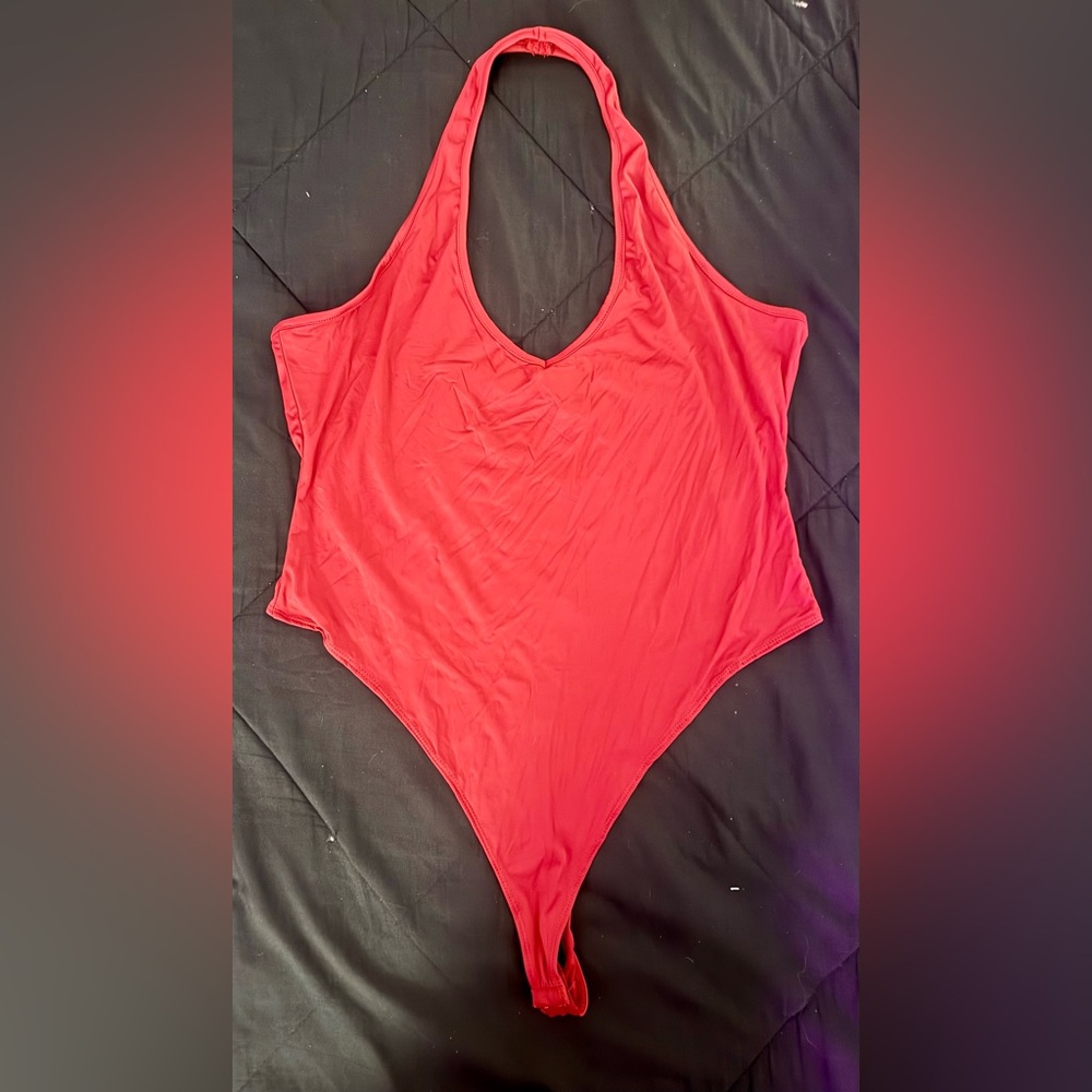 Red Halter Bodysuit-NWOT